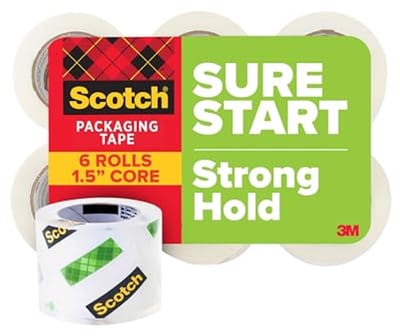 Verpakkingstape voor verzending, 4,8 cm x 22 m, soepel afrollen, transparant, 6 rollen