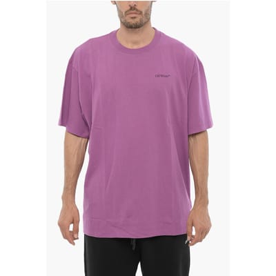 Effen T-shirt met ronde hals in violet