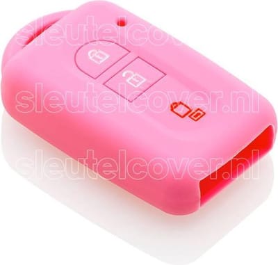 Autosleutel Hoesje geschikt voor Nissan - SleutelCover - Silicone Autosleutel Cover - Sleutelhoesje Roze
