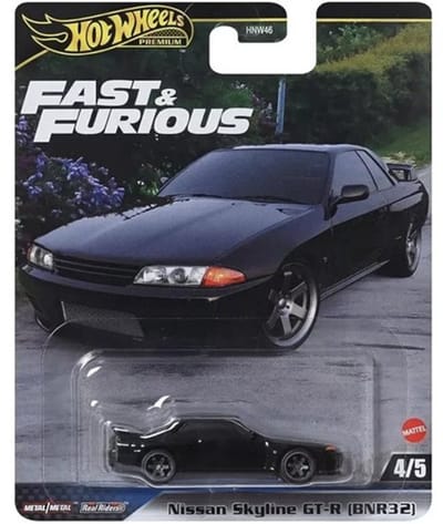 HOT WHEELS PREMIUM FAST & FURIOUS NISSAN SKYLINE GT-R (BNR32) BLACK GLIM 1:64 HW 2/5