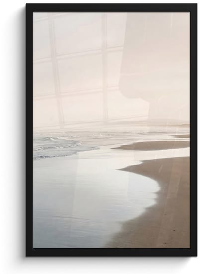 Poster in lijst - Fotolijst 40x60 cm - Posters - Kustlijn - Strand - Oceaan - Posterlijst zwart - Decoratie - Wanddecoratie woonkamer - Muurdecoratie slaapkamer