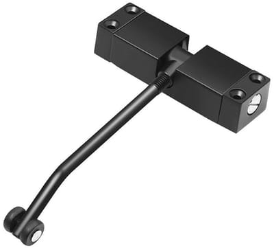 Automatische deurdranger - buiten - met zachte sluiting deurdemper - voor binnen- en buitendeuren - vergrendelingsfunctie voor stormdeuren - duurzaam en eenvoudig te installeren-Vierkant zwart (zwarte stang) (inclusief alle accessoires)