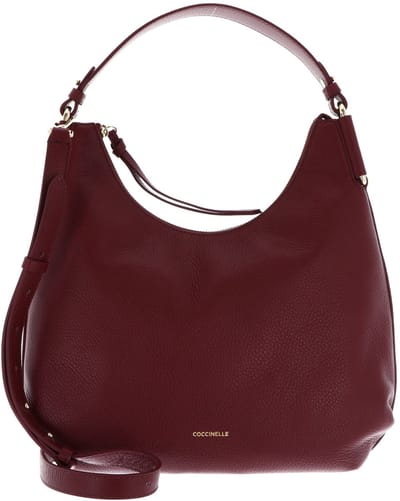 COCCINELLE Leren schoudertas Rebekka Handbag Grained Leather Ribes (rood)paars