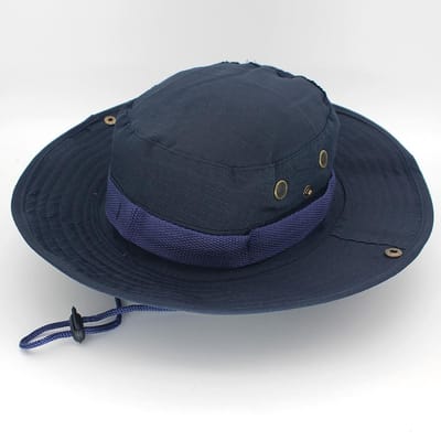 Camouflage Tactische Bucket Hat Zomer Heren Boonie Hoed Buiten UV-bescherming Brede Rand Panama Safari Jacht Vissen Zon Ca L(58-60cm) black