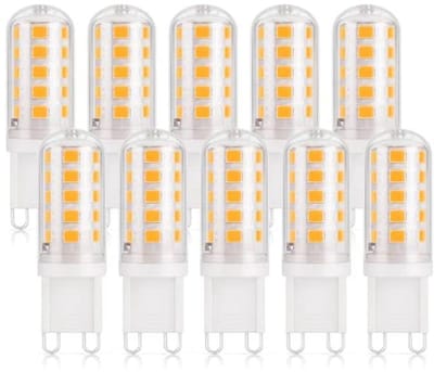 G9 LED Bulb Warm White 3000K - 3W Halogen Equivalent, Non-Dimmable, 410lm - Energy Saving Small Bulb for Chandelier and Bathroom - Set of 10