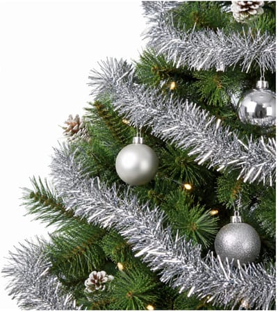 Benson Kerstslinger guirlande zilver - glanzend lametta - 270 cm - kerstdecoratie