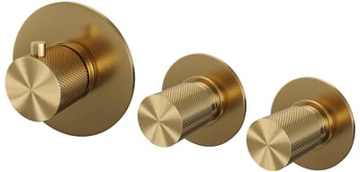 Brauer Gold Carving - Inbouwthermostaat en - Inbouwthermostaat - In/afbouwdelen - Goud Geborsteld PVD