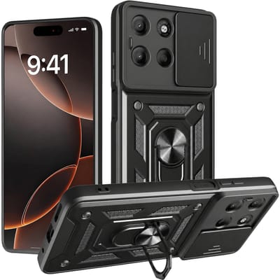 Amorus Motorola Moto G17 (Power) Shield Case met Camera-schuif Zwart