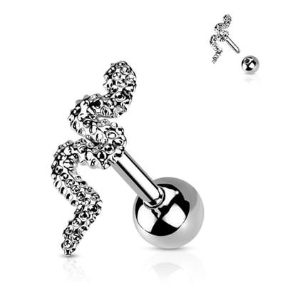 Piercing slang 1.2x6 - zilver - LMPiercings