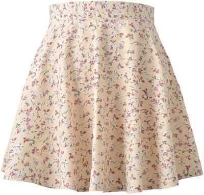 Chiffon midi-rok voor dames - Maat M - Maattabel - Midi-rok met hoge taille en bloemenprint - Losvallende zoom met print - Geplooide zoom - Geschikt voor dames en meisjes - Geel