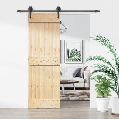 vidaXL - Schuifdeur - 70 - x - 210 - cm - Massief - Pine - Hout - (Onbehandeld)