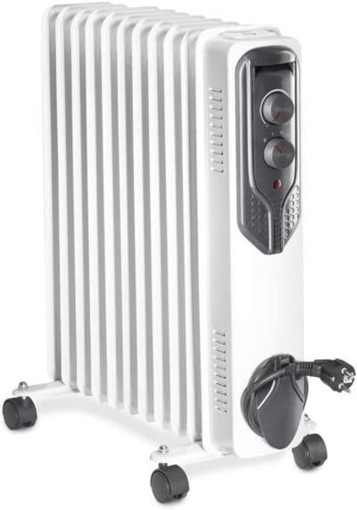 RWB® Olieradiator - Oliekachel - Elektrische Kachel - Wit - 48cm × 12cm × 50cm
