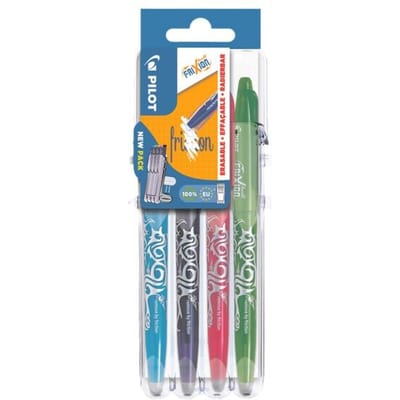 Pilot gelroller Frixion Ball 2 Go | blister met 4 stuks in geassorteerde kleuren