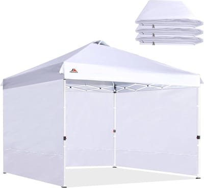 Zijwand voor Luifel - Tentwand Partytent - Bescherming tegen Weer - PU Waterdichte Coating - 86x120 inch - Wit