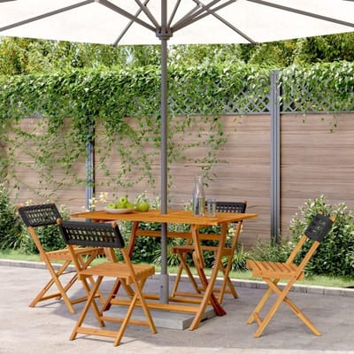 Klapstoelen - Tuinstoelen - Buiten zitten - Weerbestendig PE-rotan - 6 stuks - Zwart
