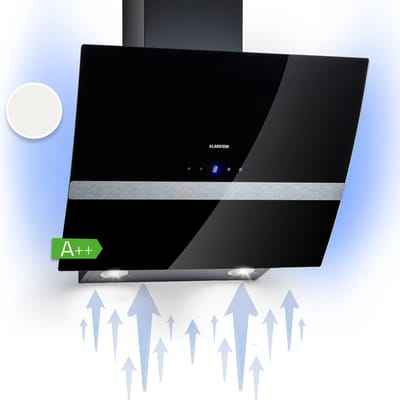 Klarstein Afzuigkap Clara 60 - glas - 591 M³/H - Touch Sfeerlicht - Zwart - Wandafzuigkap - 509 m³/u 43 cm - voor Keuken - Vetfilter - RVS - Aluminium - Dampkap - Wasemkap - Kookplaatafzuiging
