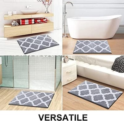 Set van 2 zachte badmatten met antislip onderkant