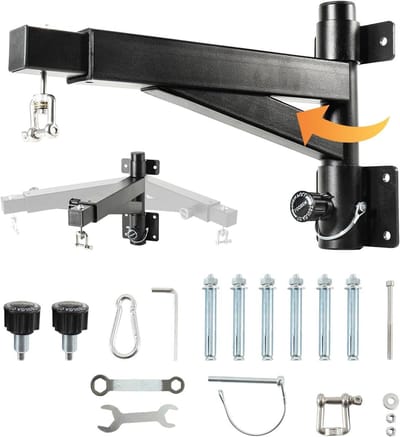 Bokszakhouder - Draaibare Wandhouder - Thuis Sporten - Verstelbare Lengte - Tot 63.5 cm - Zwart