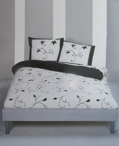 Brighton Seine Dekbedovertrek - Eenpersoons - 140x200/220 cm - Zwart/Wit