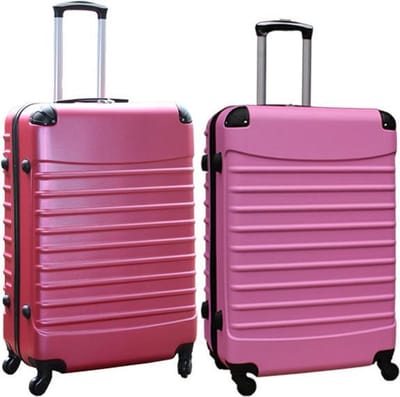 Travelerz kofferset 2 delige ABS groot - met cijferslot - 95 liter - roze - licht roze