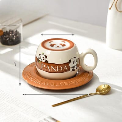 Creatieve Bloemenkop Afternoon Tea Europese Koffiekop Schotel Set met Lepel Cadeau Cadeau Hoge Waarde Keramiek Commerciële Latte Kop 300ml white