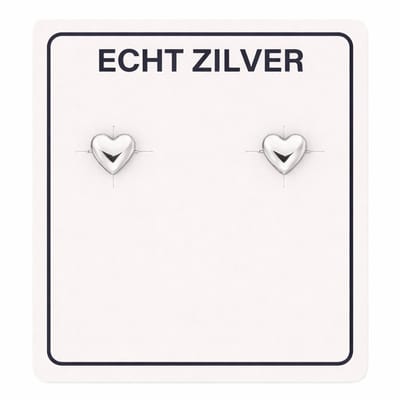 Zilveren dames oorknopjes - hartje - 3mm minimalistisch