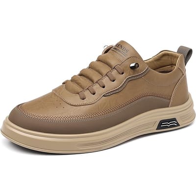 Lente Herfst Heren Leren Casual Schoenen Zachtzool Heren Business Oxford Schoenen Veelzijdige Trendy Sportschoenen 44 beige