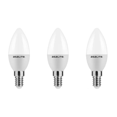 Asalite LED Lamp C37 E14 Fitting - 4W = 30W - 350 Lumen - 3000K Warm Wit Licht - Niet Dimbaar - 220-240V - Energiezuinig - Kaarslamp LED - 3 stuks