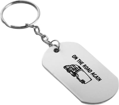 Akyol - on the road again sleutelhanger - Vrachtwagen chauffeur - cadeau vrachtwagenchauffeur - leuk cadeau voor de beste cadeau vrachtwagenchauffeur om te geven - verjaardag cadeau vrachtwagenchauffeur - 54 x 29mm