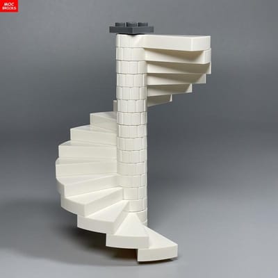 Set MOC Stenen Stad Kasteel Trappen Spiraalvormige Trede 40243 Ondersteuning 1x1x5 40244 Monteert Deeltjes Bouwstenen