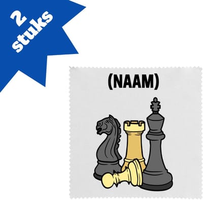 Akyol - schaken met eigen naam brillendoekjes - Schaken - schaker - denksport - 17,8 bij 17,8 cm - 2 stuks