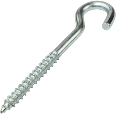 Dailygoods- Koplamp Haken - Set van 25 - Schroefhaken Ø 3x30 mm - C-vormige Haak - Gemaakt van Gegalvaniseerd Staal - Draagvermogen 1.7 g - Schroefhaak