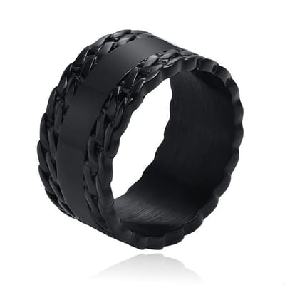 Edelstaal Heren Ring - Double Cuban Wide-21.5mm