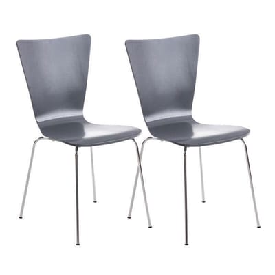 CLP Aaron Set van 2 Bezoekersstoelen grijs