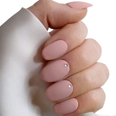 SD Press on Nails - B-40- Plaknagels - Gelnagels - Handgemaakt - 20 stuks - Nude nagels - Matte nagels - Nepnagels met lijm - Kort Rond - Accessoires - Nagelstudio - Gellak - Nageltips - Nagelset - Nail Art - Nepnagels