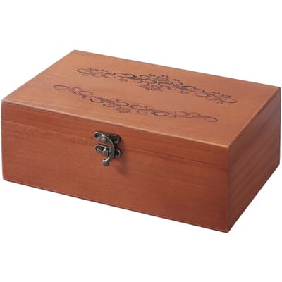 Retro houten opbergdoos Elegante vintage houten look Opbergdoos Multifunctioneel Grote capaciteit 17*9*6 cm brown