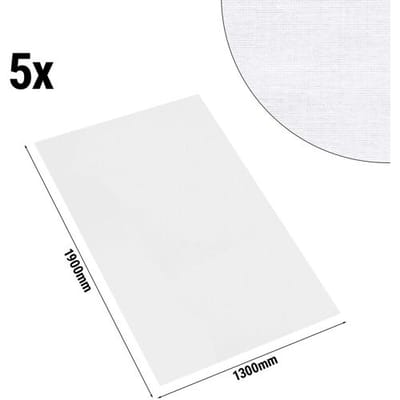 GGM Gastro (5 Stück) Damast Tischdecke Tessin Atlas - 210g/m² - 130x190cm - Weiß