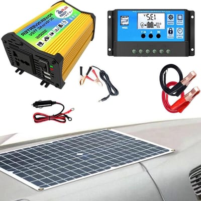 Zonnepaneel Kit - Energie Systeem - Camper Energie - 3000W Omvormer - 30A Laadregelaar - Zilver