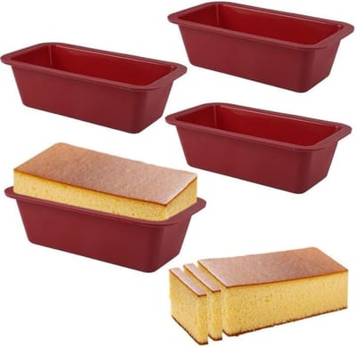 Famanu - Siliconen broodbakvormen set van 4 rechthoekig BPA vrij voor brood toast en cake
