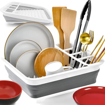 Famanu – Opvouwbaar afdruiprek voor servies en bestek - compact en ruimtebesparend - geschikt voor keuken en camping