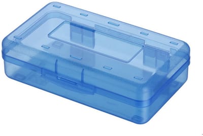 Etui - etui jongens -1 Pak Transparante Etui - Grote Plastic Etui Kleurpotlooddoos - etui meisjes - Gekleurde Harde Etui Organizer - Maker Opbergdoos met Deksel - Kleine Kunstnijverheid Opbergdoos Etui - voor Jongens School, Blauw