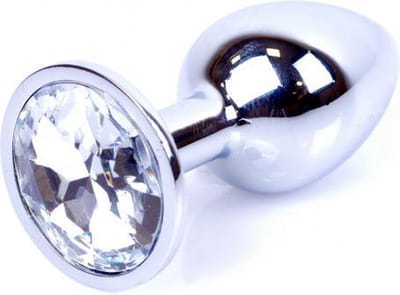 Power Escorts - Anale plug - Met super Romantische Hartjes design - Zilver met Witte Steen - Goed Formaat 7 cm lengte - Dia 2.3 cm - Super opwindend - Gemakkelijk gebruikbaar - Handige verpakking - Anal plug