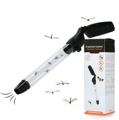 Knock Pest Control Insectenzuiger 1 stuk - Ongedierteval - Vlekvrij insecten en spinnen verwijderen - Extra lange zuigbuis - Zwart