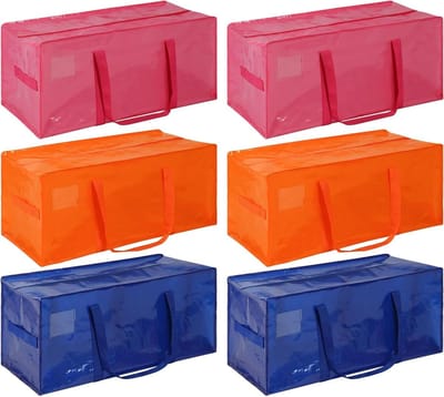 Verhuiszakken Set - Opbergzakken - Verhuizen Opslag - Extra Sterk Waterdicht - 6 Stuks 87L - Veelkleurig