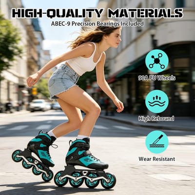 Inline Skate Wielen - Skeeler Wielen - Soepel Rijden - Duurzaam PU Materiaal - 76 Mm 8 Stuks - Zwart