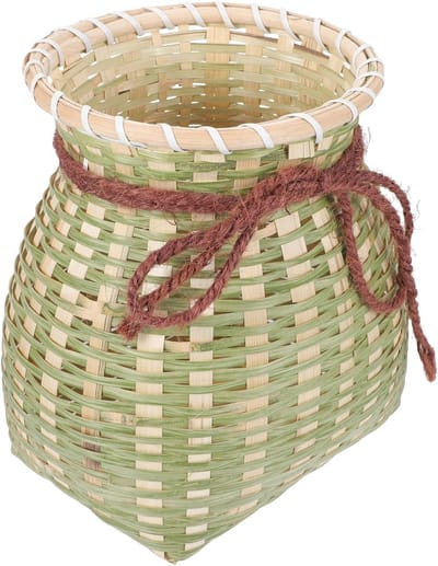 Vismand Bamboe - Visopslagmand - Outdoor Vissen - Handgeweven Ontwerp - 19.5 cm - Multicolor