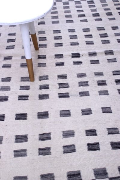 Crème Tapijt Laagpolig Handgeweven Wollen Vloerkleed - Koho Afghan Modern Kelim 220x168 - 220x168cm- Modern - Woonkamer - Salon - Slaapkamer - Eetkamer