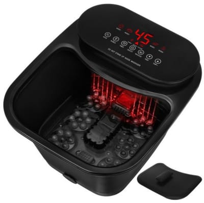 MOZY® - Voetmassage Apparaat - Verwarming van 35 tot 48°C - met Regendouche - 13 Liter - Touchscreen - Timer tot 60 minuten - met Wielen - Afvoerslang - Massageapparaat - Migraine Verlichting - Infrarood