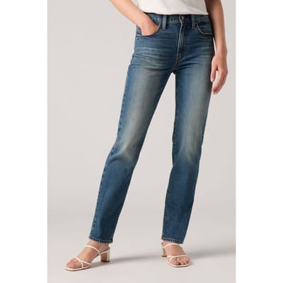 Levi's 724™ High Rise Straight Jeans Dark Indigo Size: W25L30 | Straight Outlet | Dames | Blauw