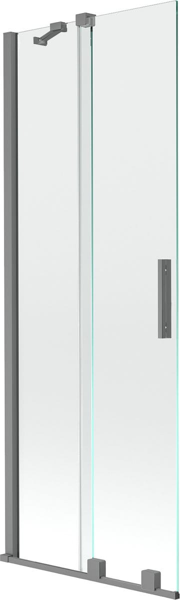 Mexen Velar tweedelige verschuifbare badwand 75 x 150 , transparant, kanonmetaal - 896-075-000-01-95